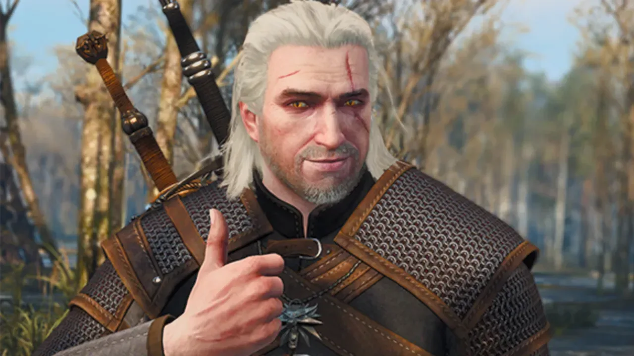 Geralt's detailed armor in The Witcher 3 remaster footage