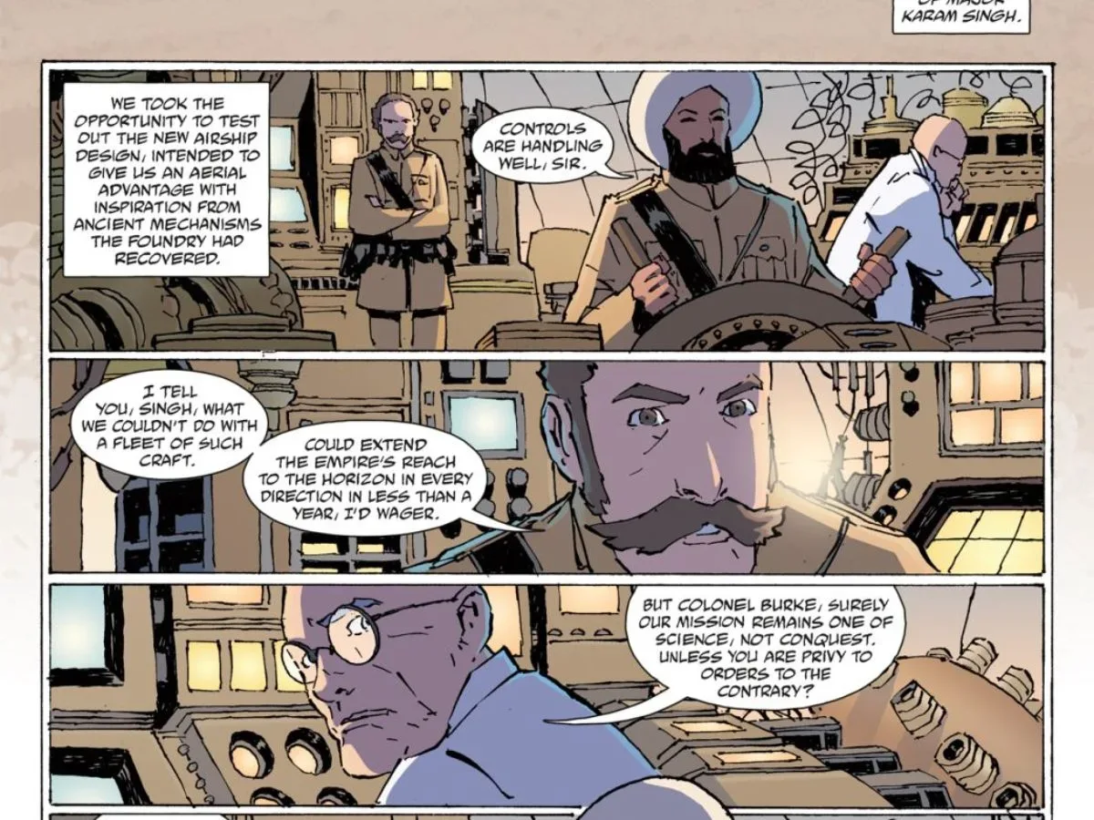 Paranormal investigators aboard the damaged Thundercloud airship in The Foundry #2