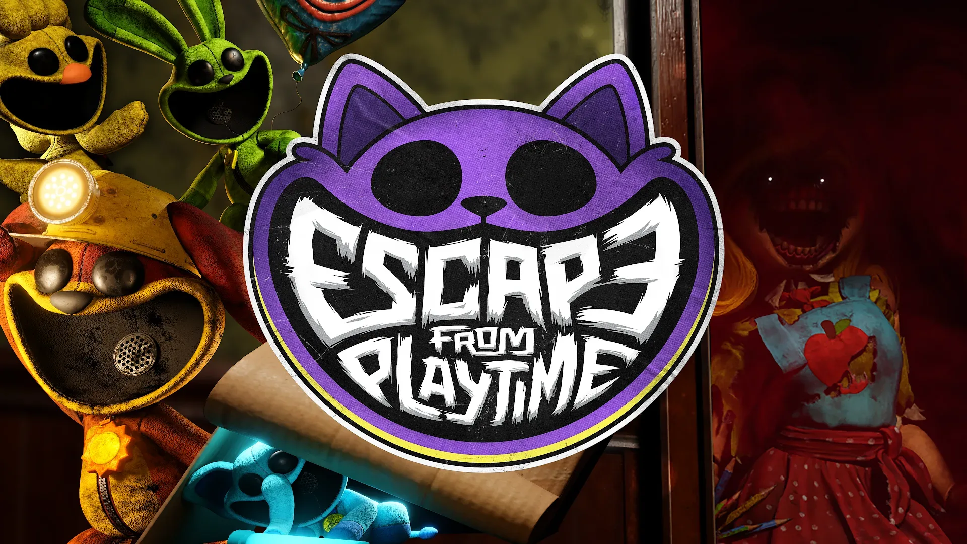 Escape From Playtime co-op scavenging scene inside a changing factory area