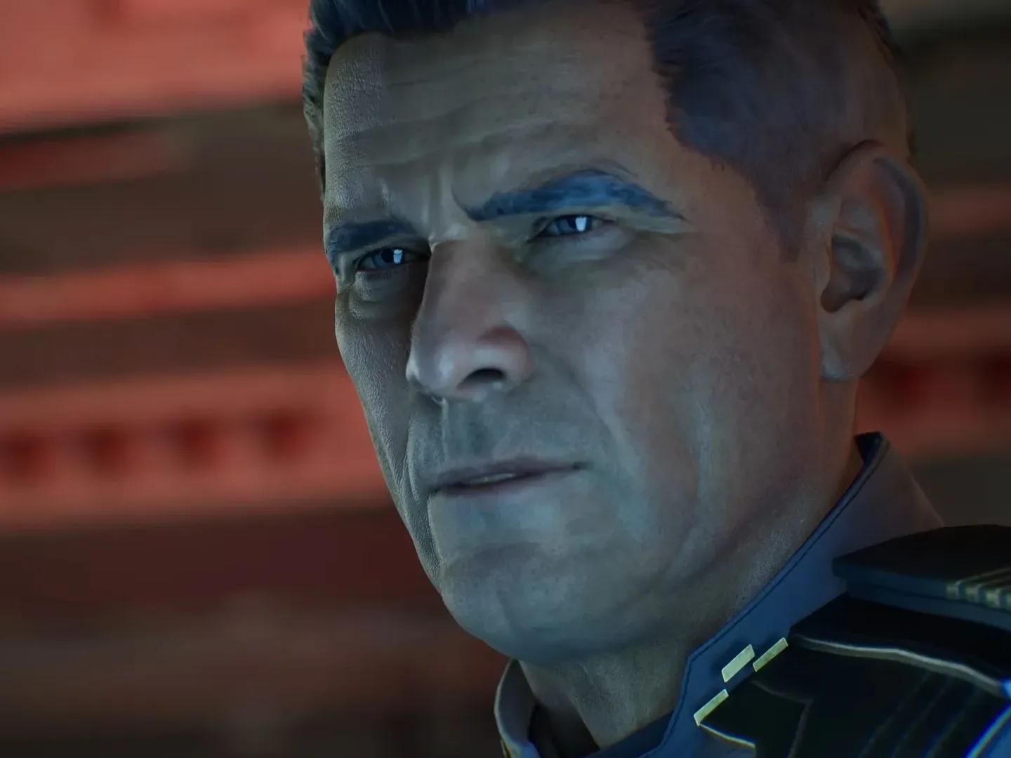 Halo: Campaign Evolved trailer screenshot of old general wincing