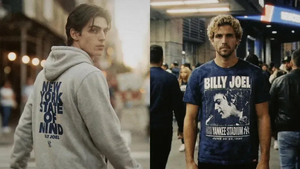 Vintage-inspired Billy Joel Yankees concert T-shirt commemorating 1990 Yankee Stadium shows