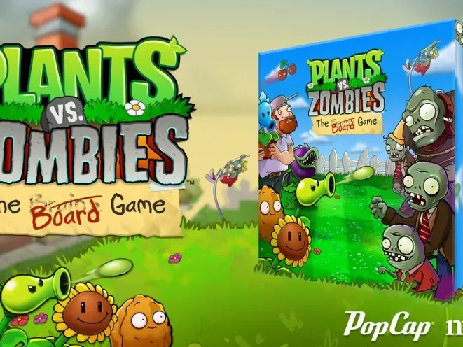 Peashooter and Cherry Bomb cards in Plants vs. Zombies: The Board Game