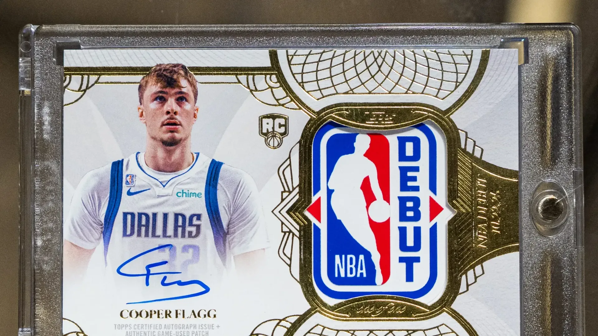 Cooper Flagg 2026 Topps Chrome Basketball Rookie Debut Patch Auto graded PSA 10