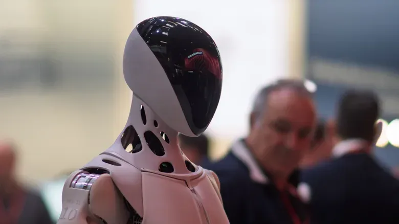 Humanoid robot hand articulation illustrating multiple degrees of freedom