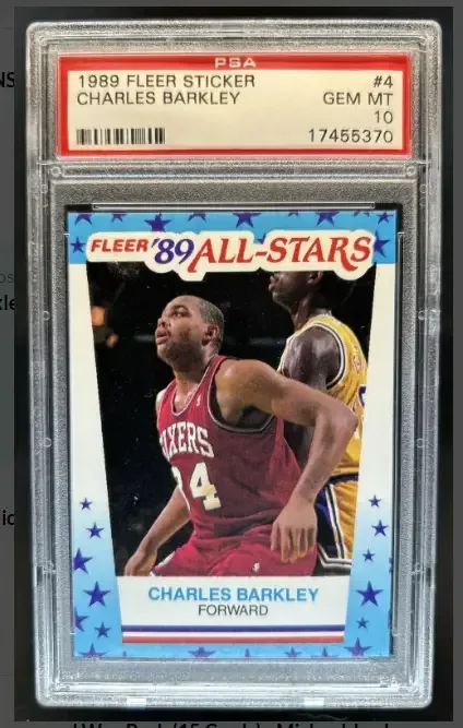 Charles Barkley, Magic Johnson and Larry Bird 1989-90 Fleer Basketball All-Stars stickers
