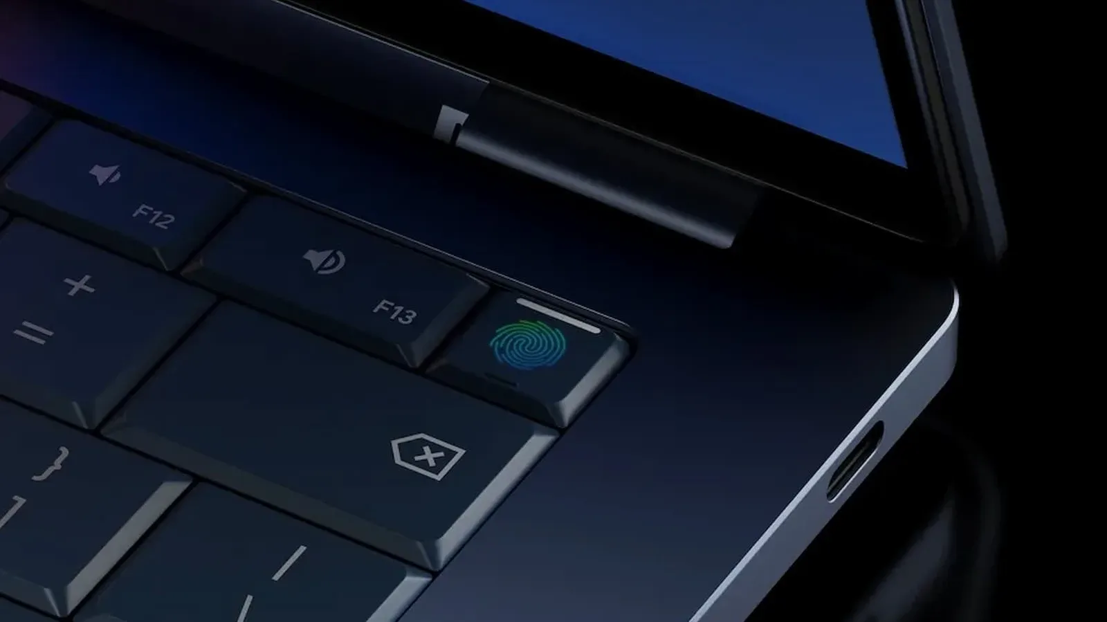 Googlebooks laptop with the reported glowbar on its lid