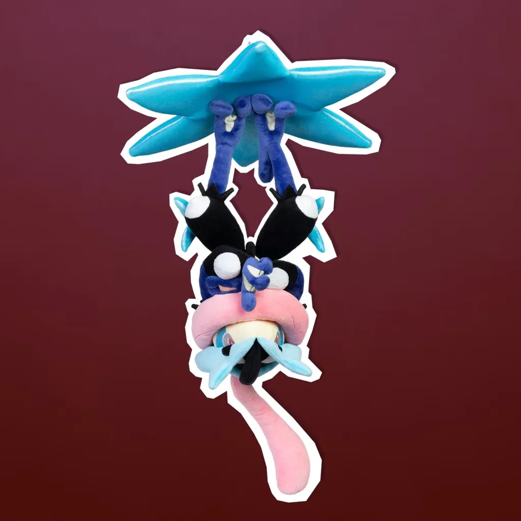 Mega Greninja, Mega Lucario Z and Mega Zeraora plush
