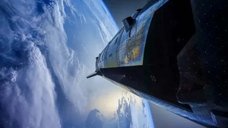 Starship deploying Starlink V3 satellites in low-Earth orbit