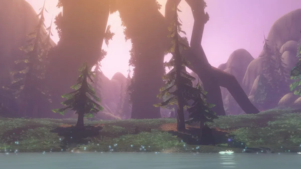 Skyborne Elf starting area with ruins and wind-swept scenery