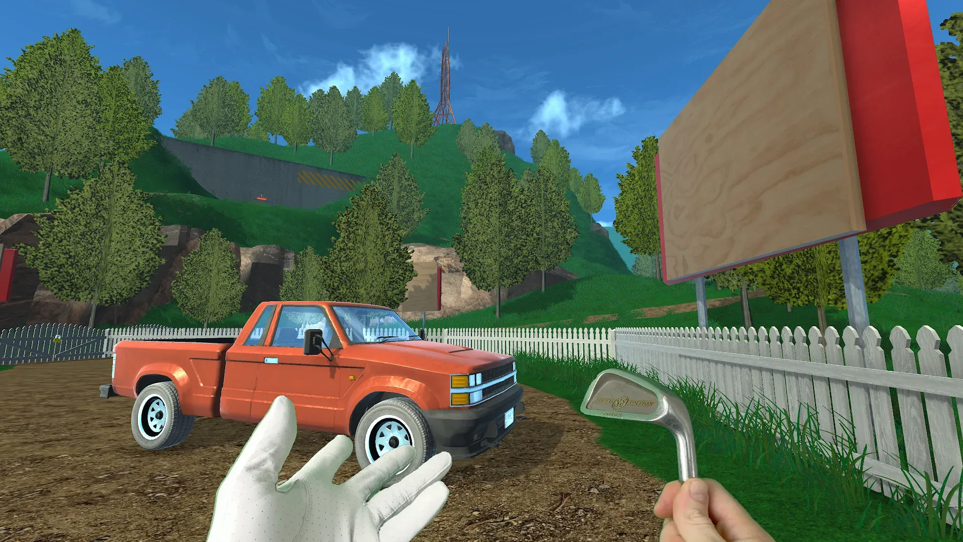 A player lining up a physics-driven golf shot in Normal Golf Game