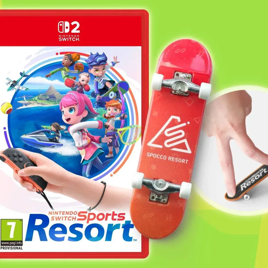 Nintendo Switch Sports Resort UK pre-order promotional fingerboard