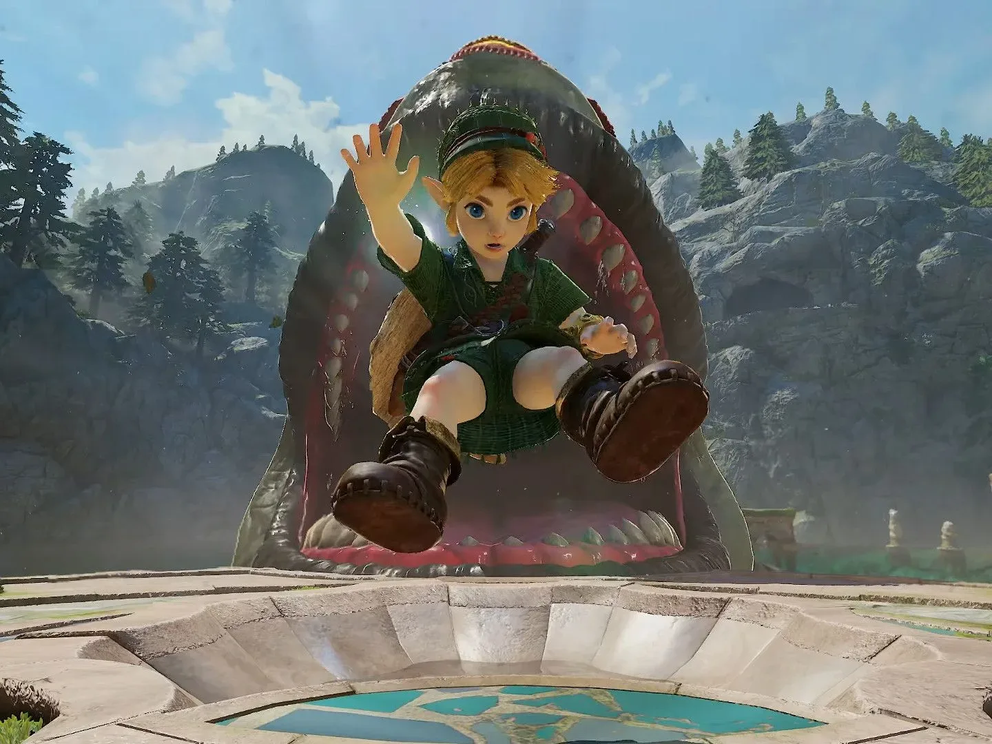 Ocarina of Time remake gameplay showing right-stick camera control