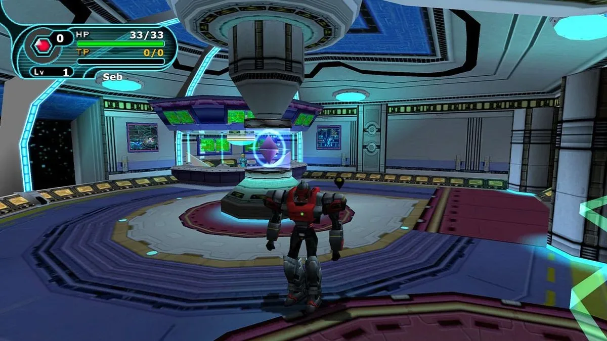 Phantasy Star Online gameplay running in a web browser