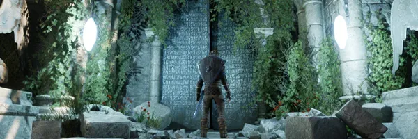 Sunken Realms artwork showing the underground ruins of Aedaria