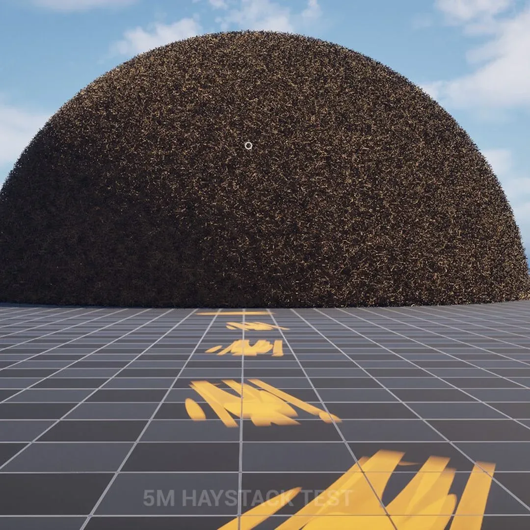 A dense haystack representing the search premise of Needle In A Haystack Simulator