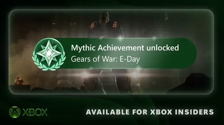 Xbox achievement list with progress bar toward Mythic status
