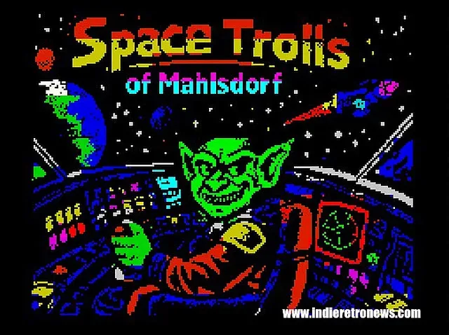 Space Trolls of Mahlsdorf gameplay on a ZX Spectrum display