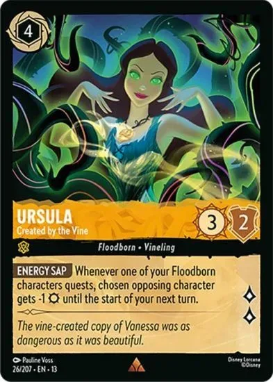 Ursula and Aladdin Created by the Vine Disney Lorcana cards