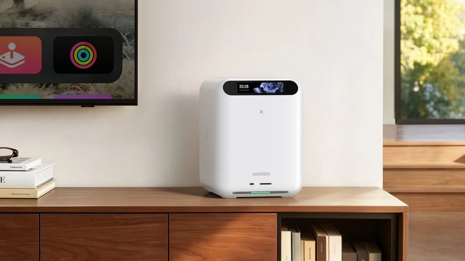 Ugreen MagFlow Pro 25W magnetic Qi2 power bank with visible liquid-cooling window