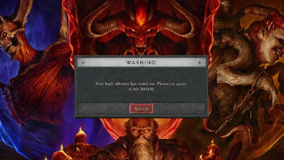 Diablo 4 Season of Hell’s Legacy login error screen