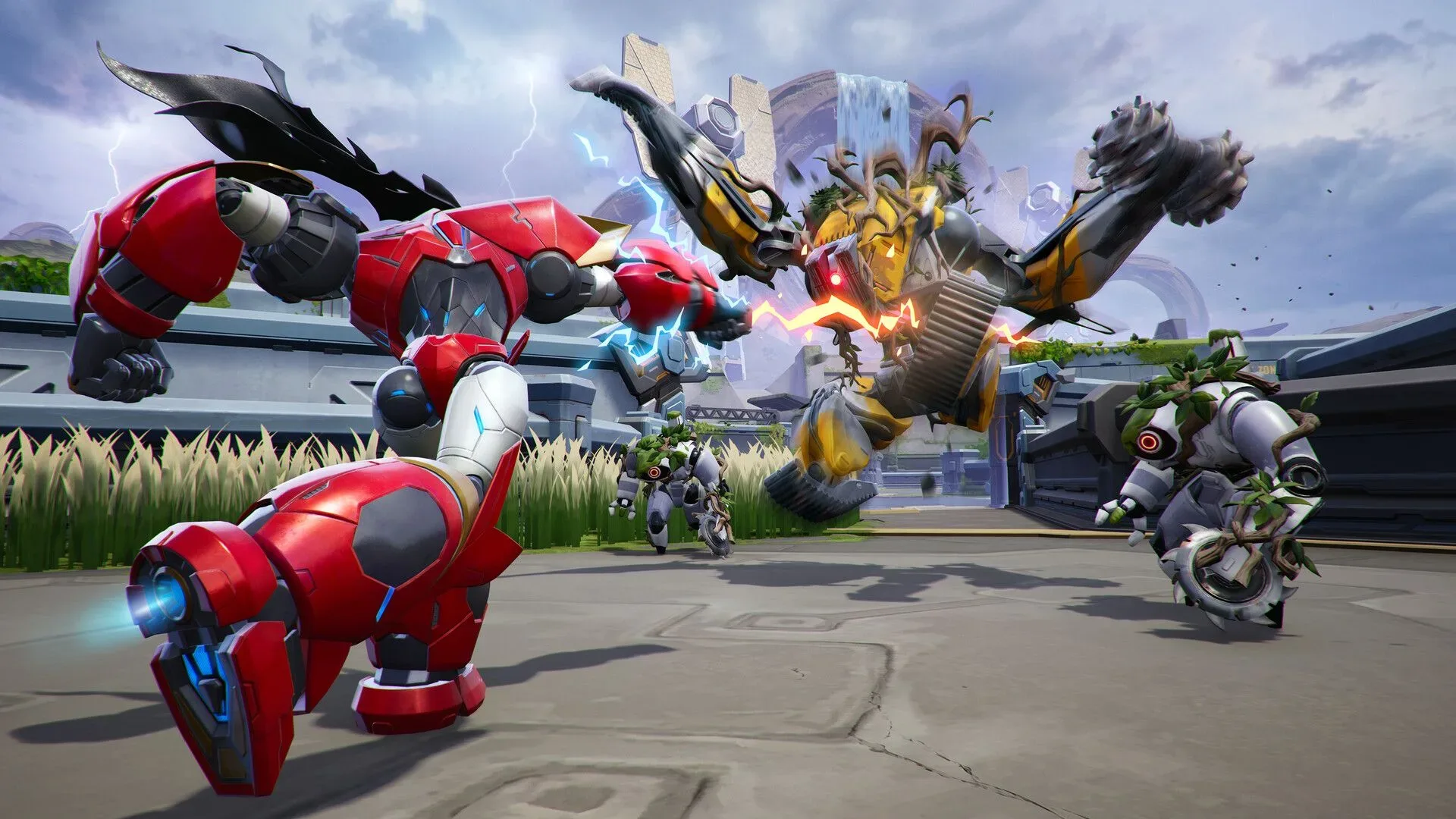 Project Zeta gameplay showing a multi-team combat encounter