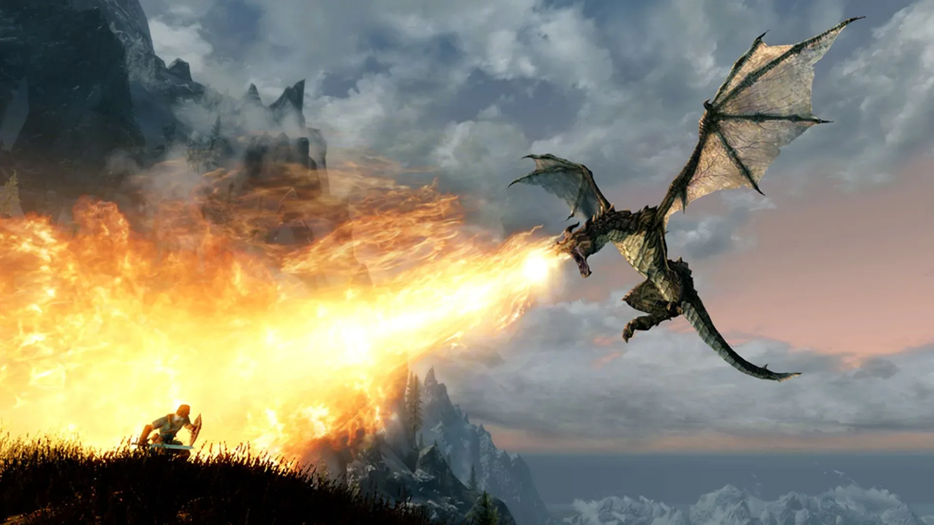 The Elder Scrolls fantasy landscape representing discussion of a possible New Vegas-style spin-off
