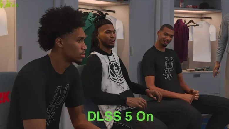 NBA 2K27 overhead gameplay view of a brightly lit basketball court