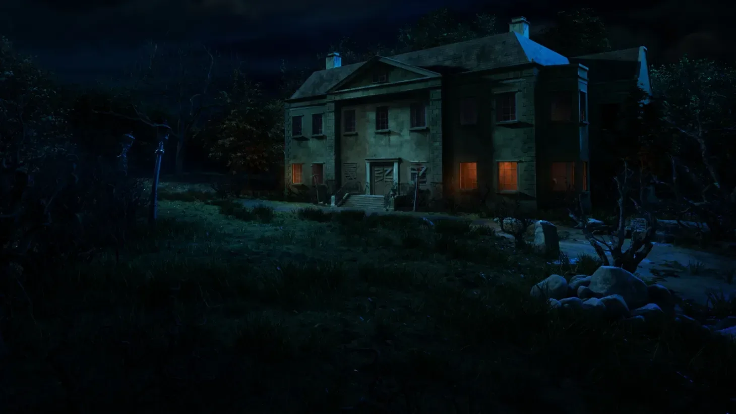 A stormy 1936 mansion mystery represented by a timeline of numbered clues
