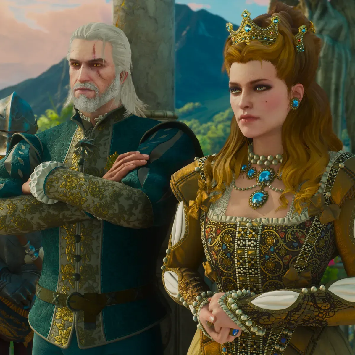 Geralt stands in a reworked landscape in The Witcher 3: Wild Hunt — Remastered