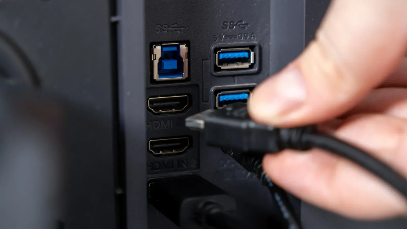 Gaming monitor with USB ports used for keyboard, mouse and external storage