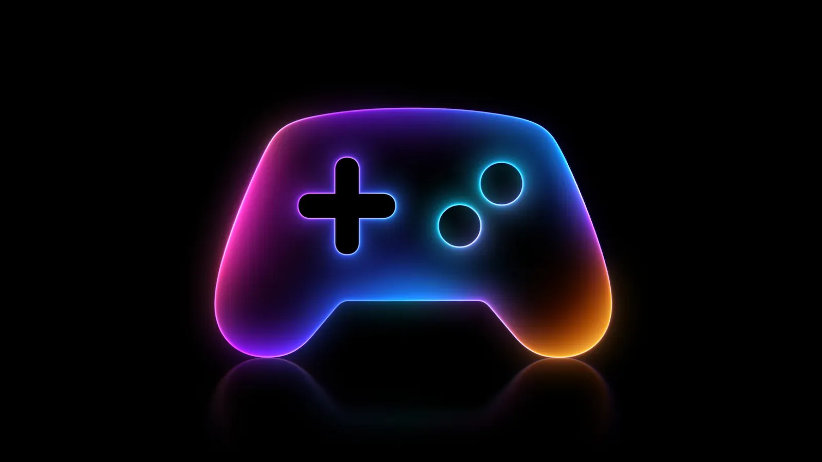 Conceptual close-up of a game controller beside a Mac displaying macOS code