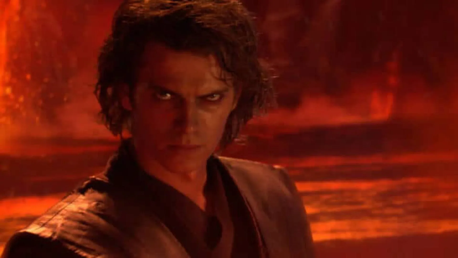 Luke Skywalker and Darth Vader during their Return of the Jedi confrontation