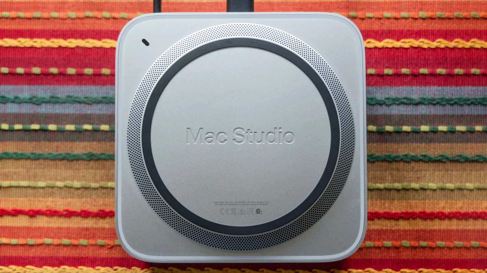 Apple Mac Studio desktop shown as a compact workstation for local AI and 8K video production