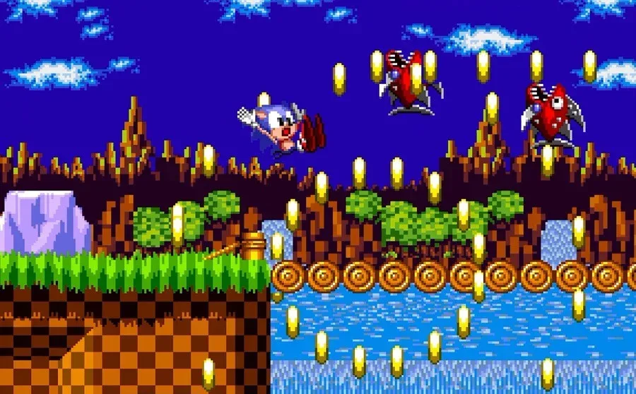 Aonic fan demo recreating Sonic the Hedgehog Green Hill Zone Act 1 on Commodore Amiga A1200