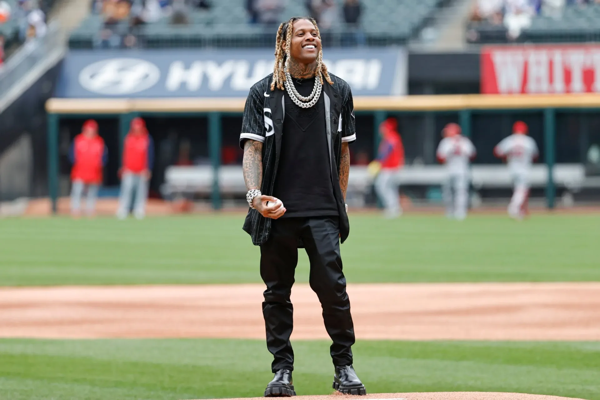 Lil Durk speaking in a public appearance