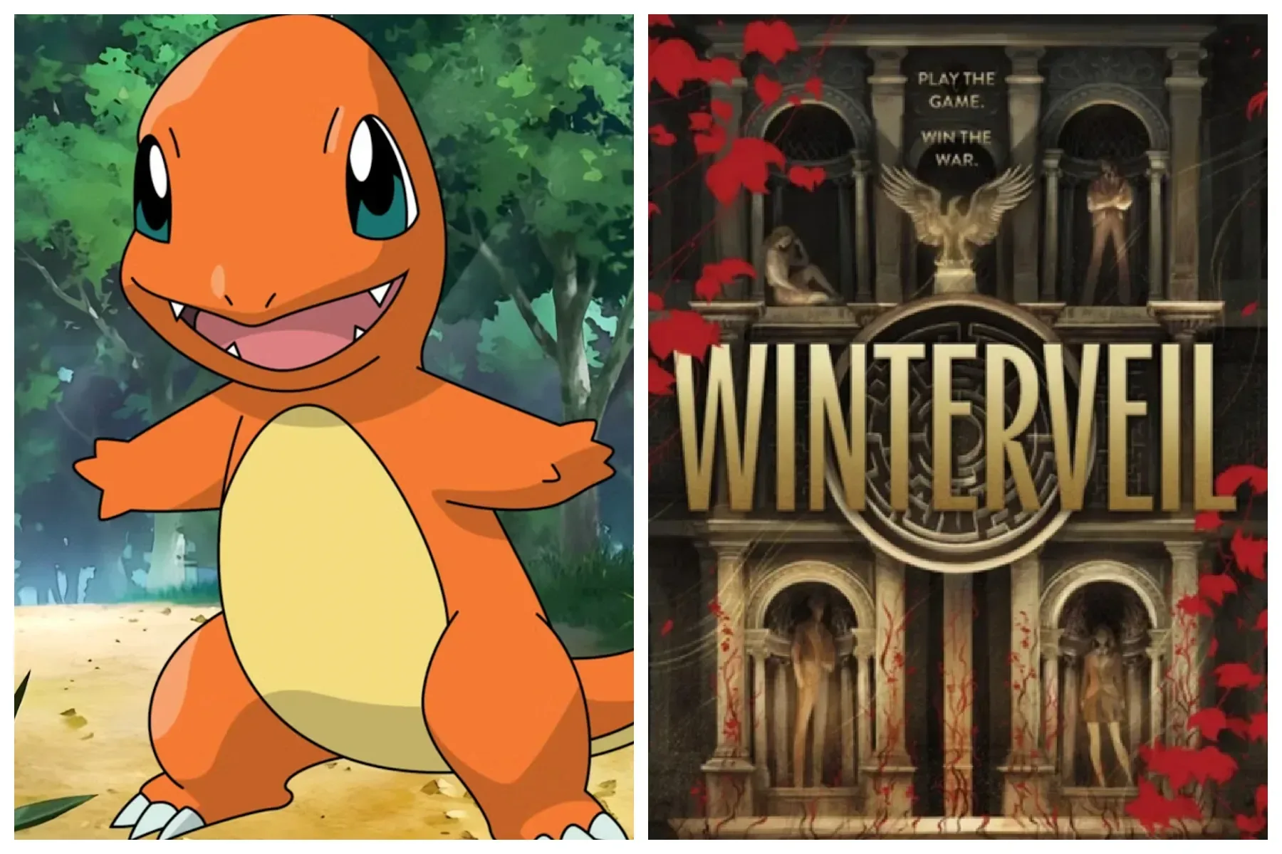 Ava Reid’s Winterveil novel alongside a Pokémon battle-inspired strategy motif