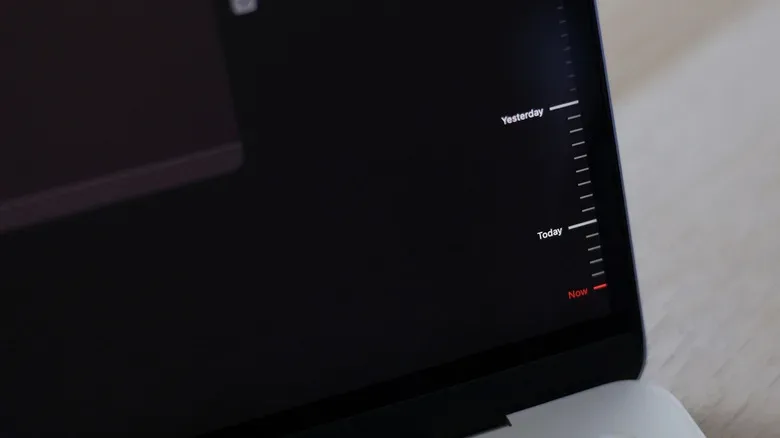 Multiple restore points in Time Machine on macOS.