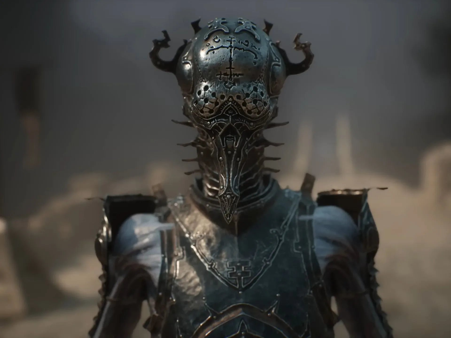 Mortal Shell 2 shell in dark iron armor