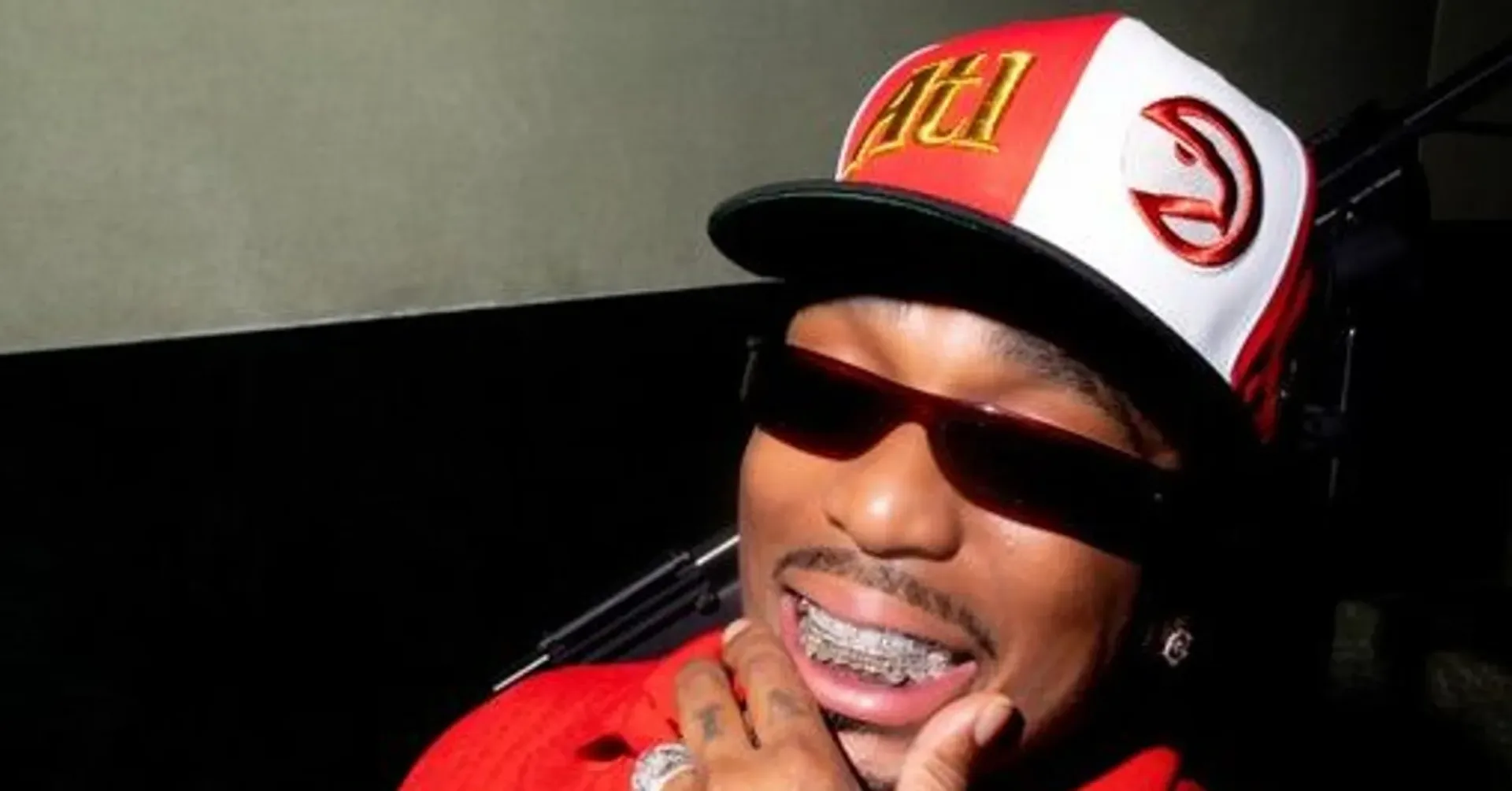 Quavo x Lids Atlanta Pack caps featuring Atlanta Braves and Atlanta Falcons branding