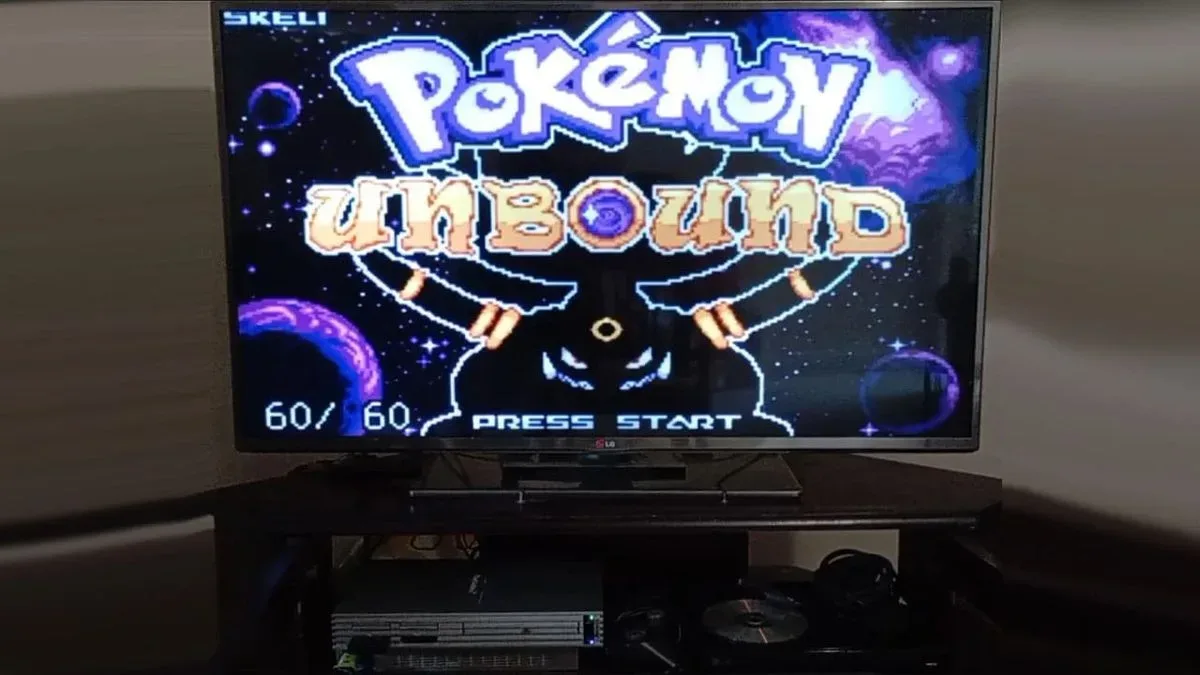 A modded PlayStation 2 running a Game Boy Advance game through TempGBA-PS2