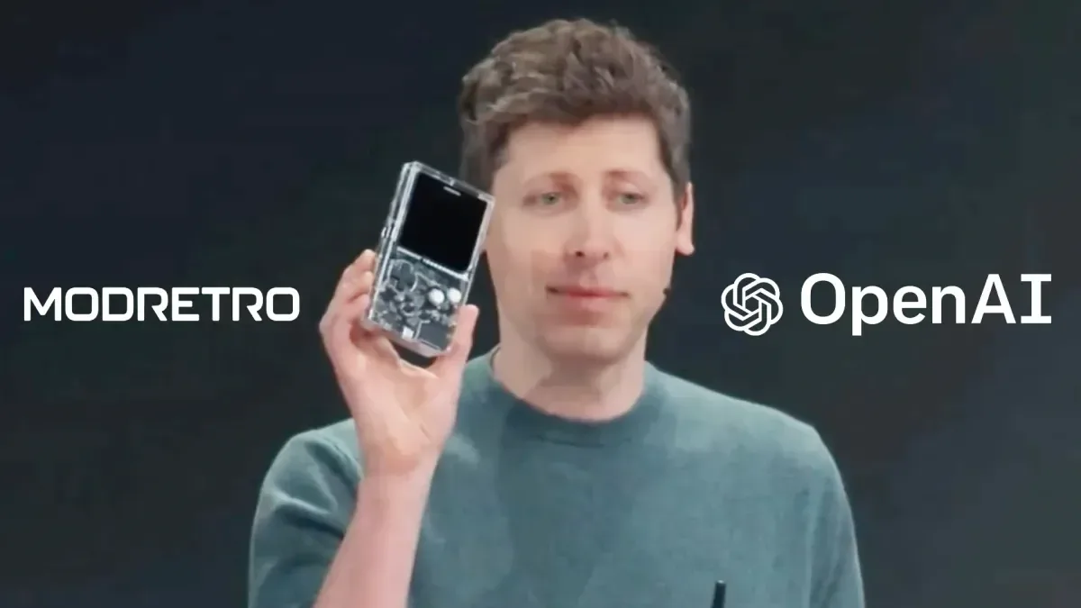 Fully transparent ModRetro Chromatic handheld displayed for the Codex promotion