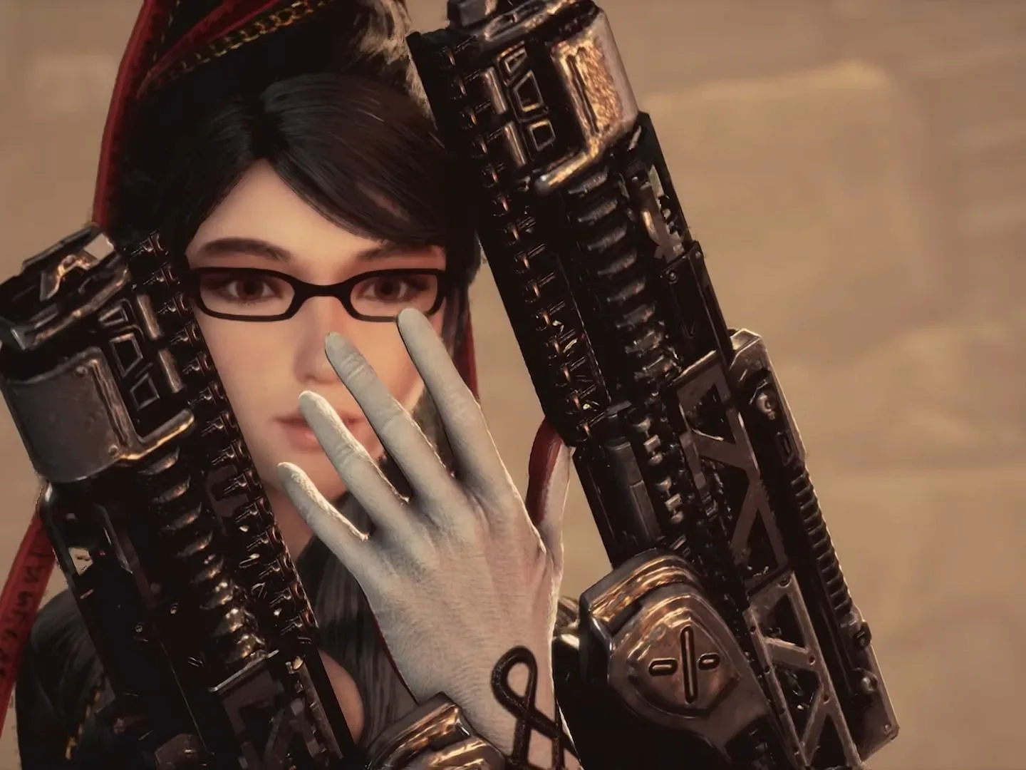 Stellar Blade screenshot showing Eve in Bayonetta skin