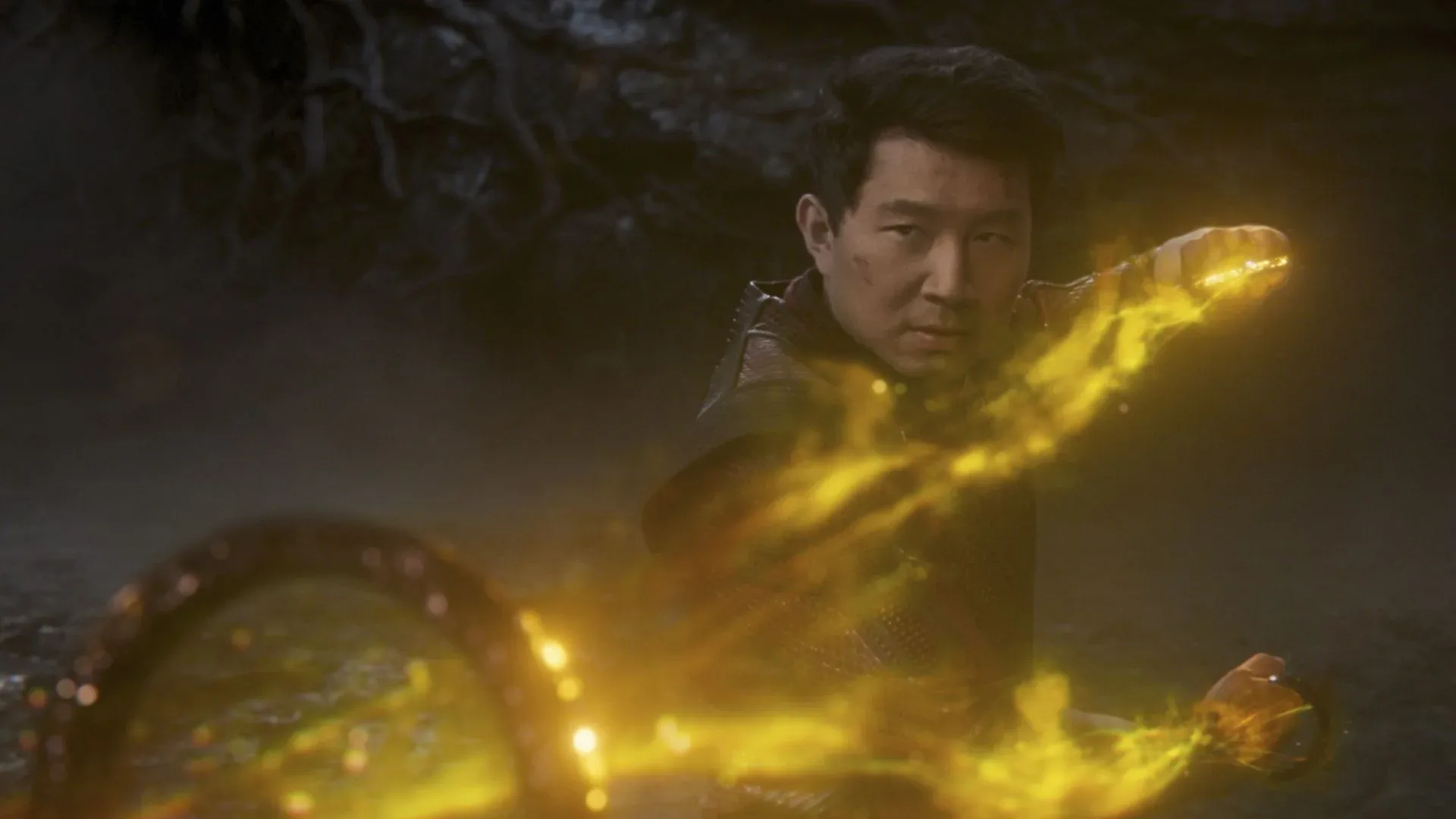 Simu Liu as Shang-Chi in a Marvel Cinematic Universe promotional image