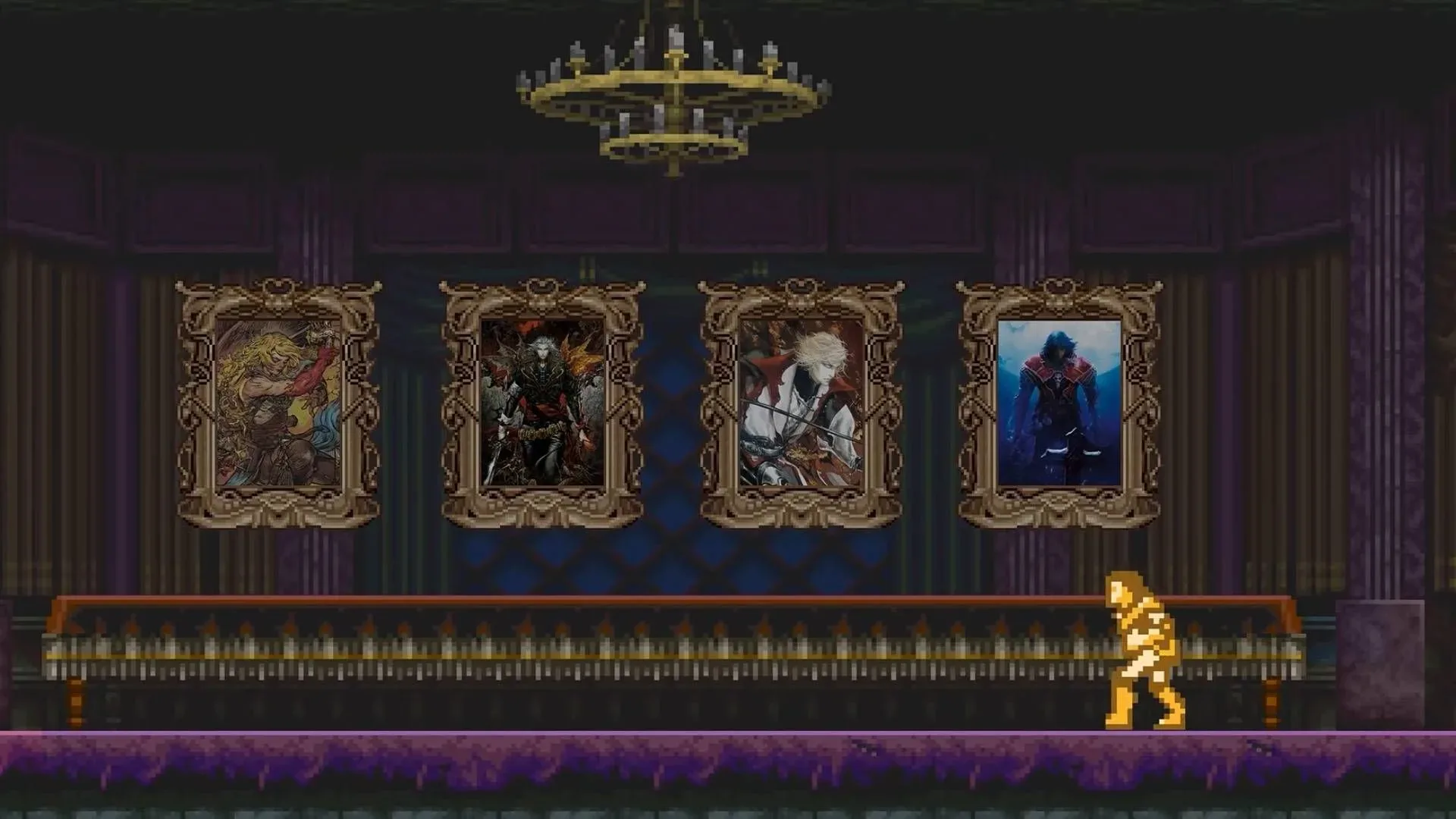 Simon Belmont walks through Dracula's castle in a Castlevania anniversary video