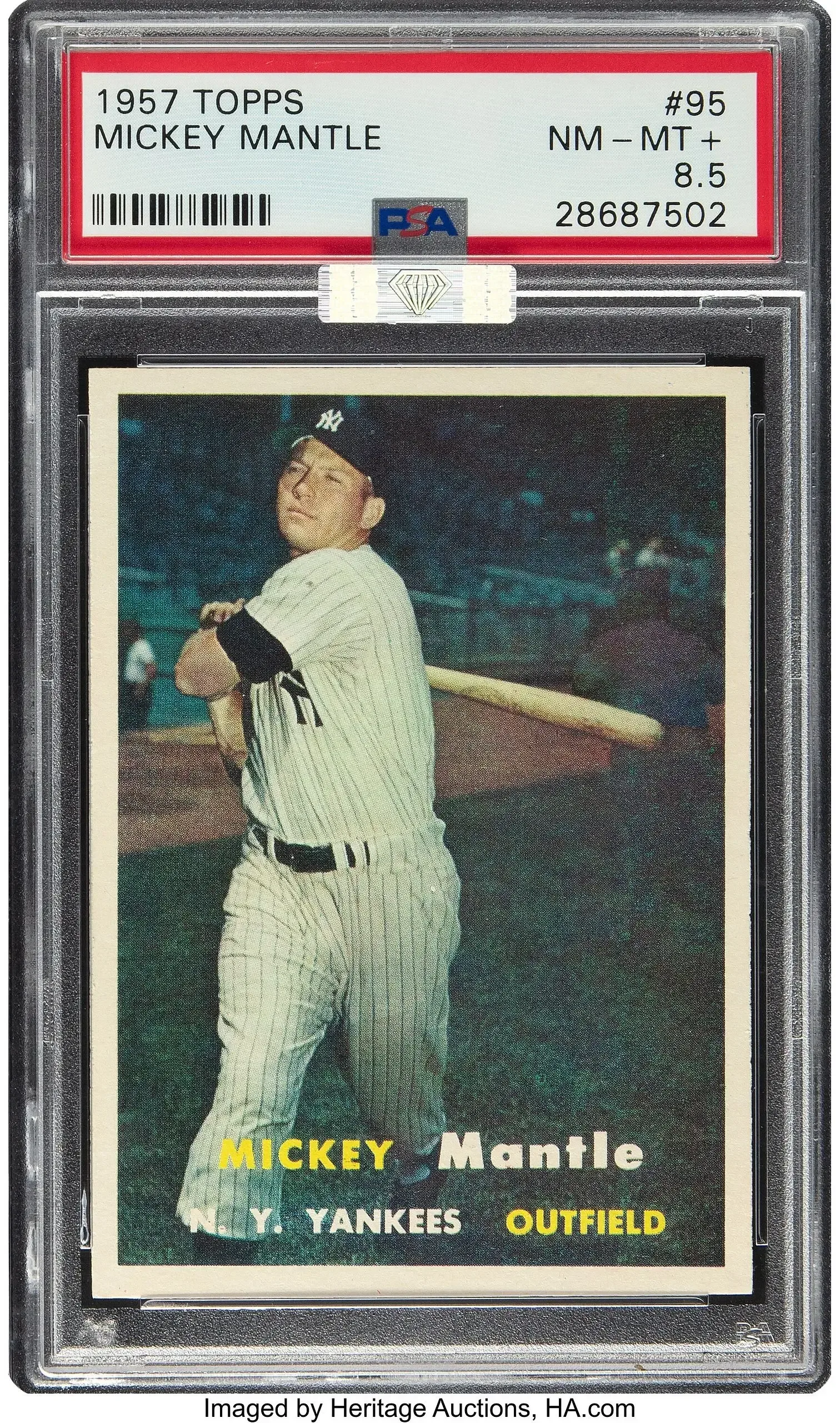 1957 Topps Mickey Mantle #95 graded PSA 8.5