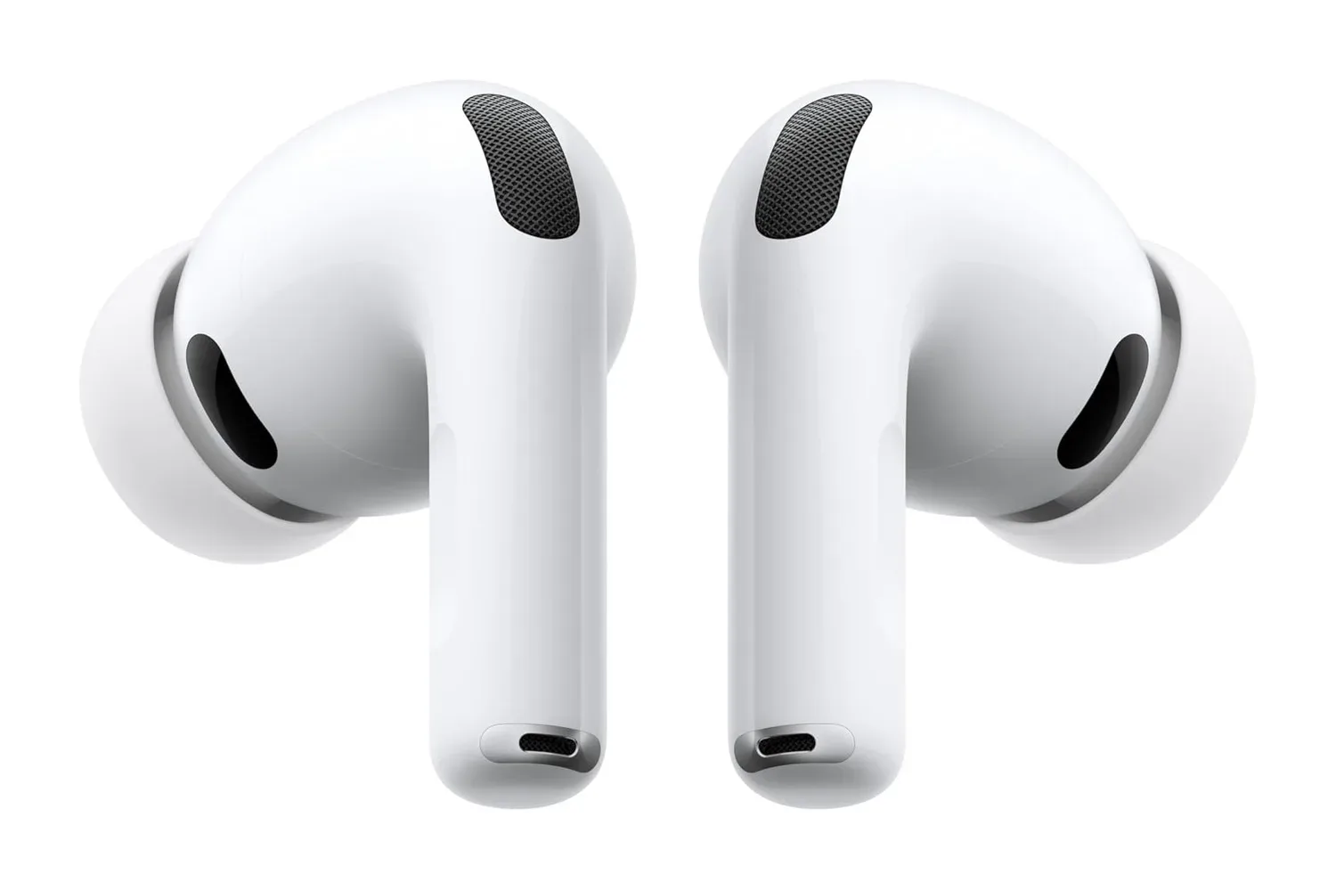 Apple AirPods Pro 3 earbuds beside their charging case