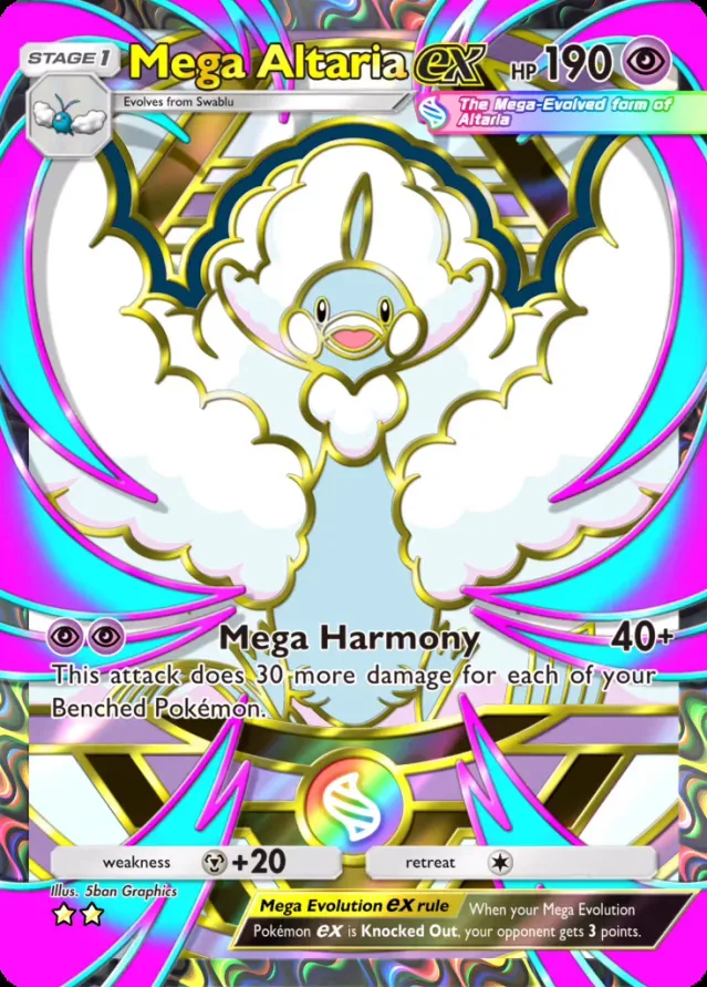 Pokémon TCG Pocket cards featuring Deluxe Pack: Mega reissues