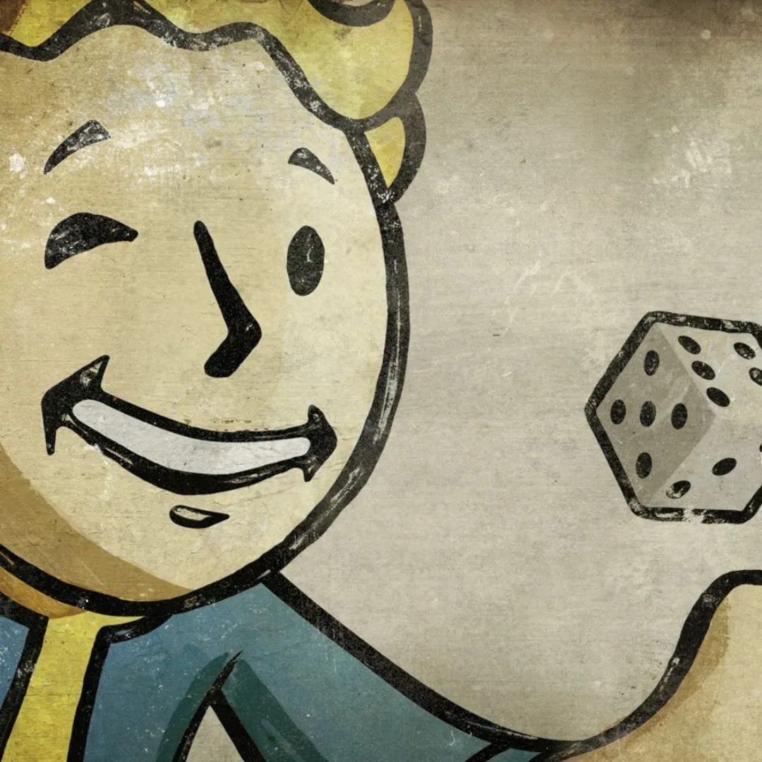 Original Fallout interface artwork showing Vault Boy-style Skilldex illustrations