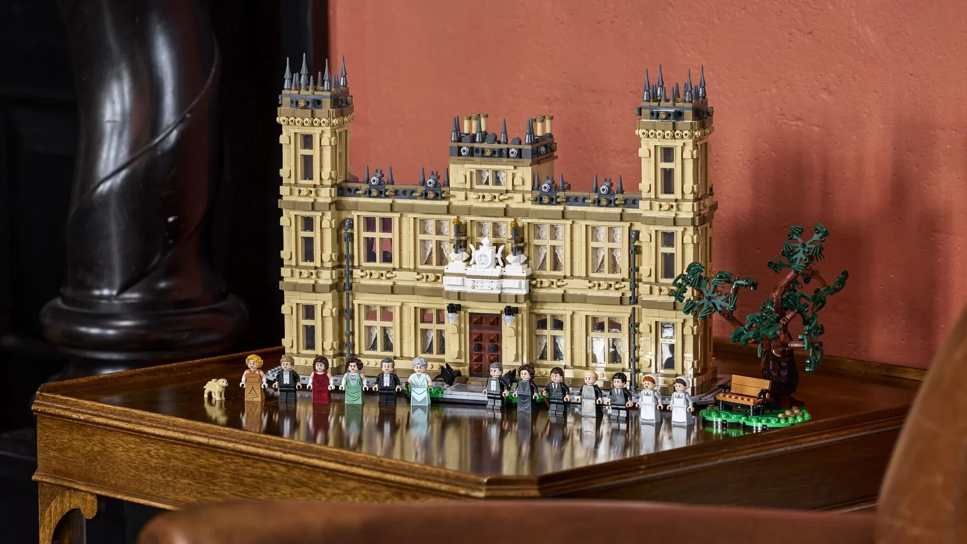 LEGO Downton Abbey estate model shown from the front