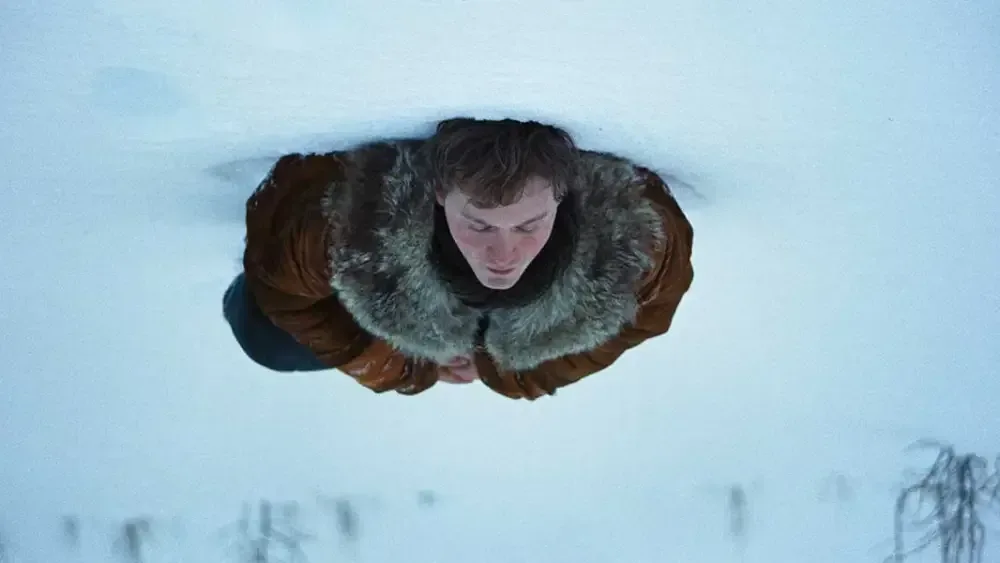 Caitríona Balfe and Ebon Moss-Bachrach in A Long Winter